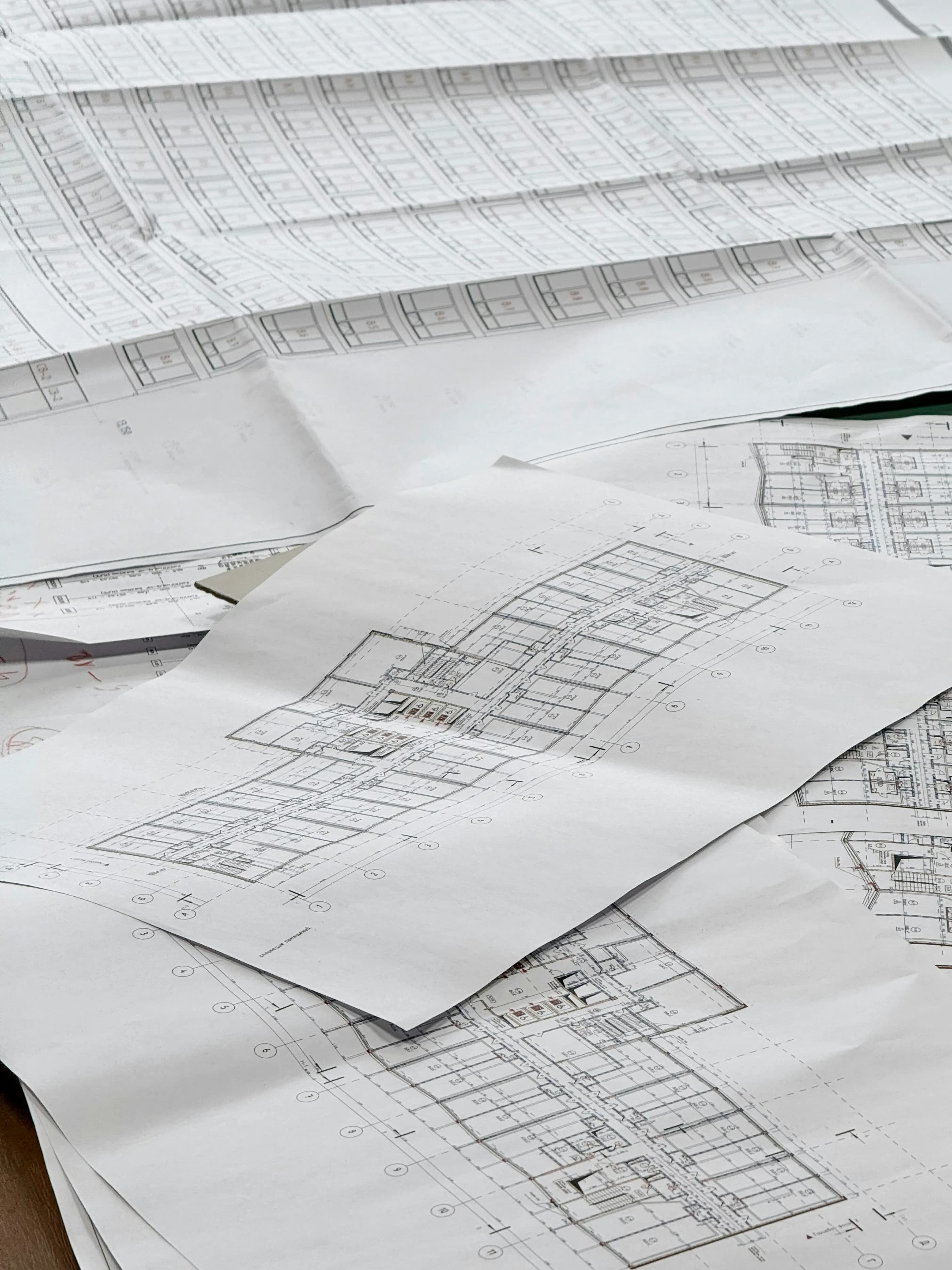Architectural plans, measurement notes and Portuguese material samples